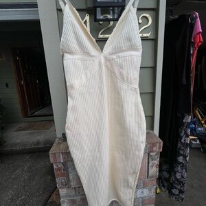 Fashion Nova Cream Midi Dress